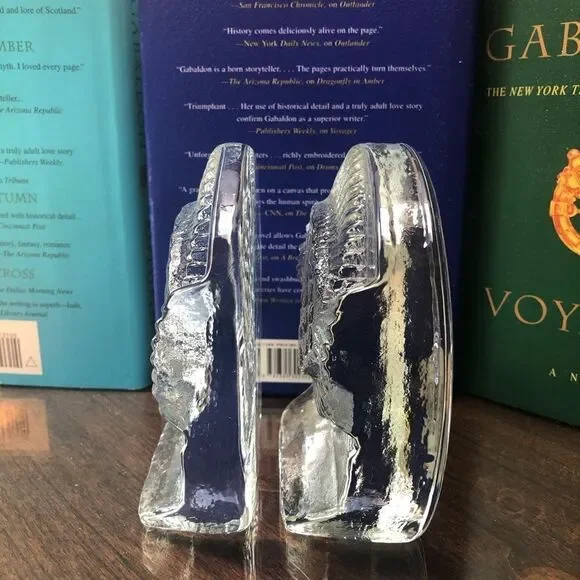 2 Blenko Fish Bookends, Set ofHand-Crafted Vintage